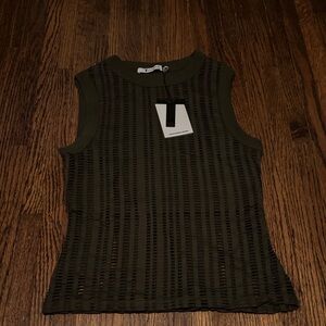 Alexander Wang Olive Mesh Tank Top
